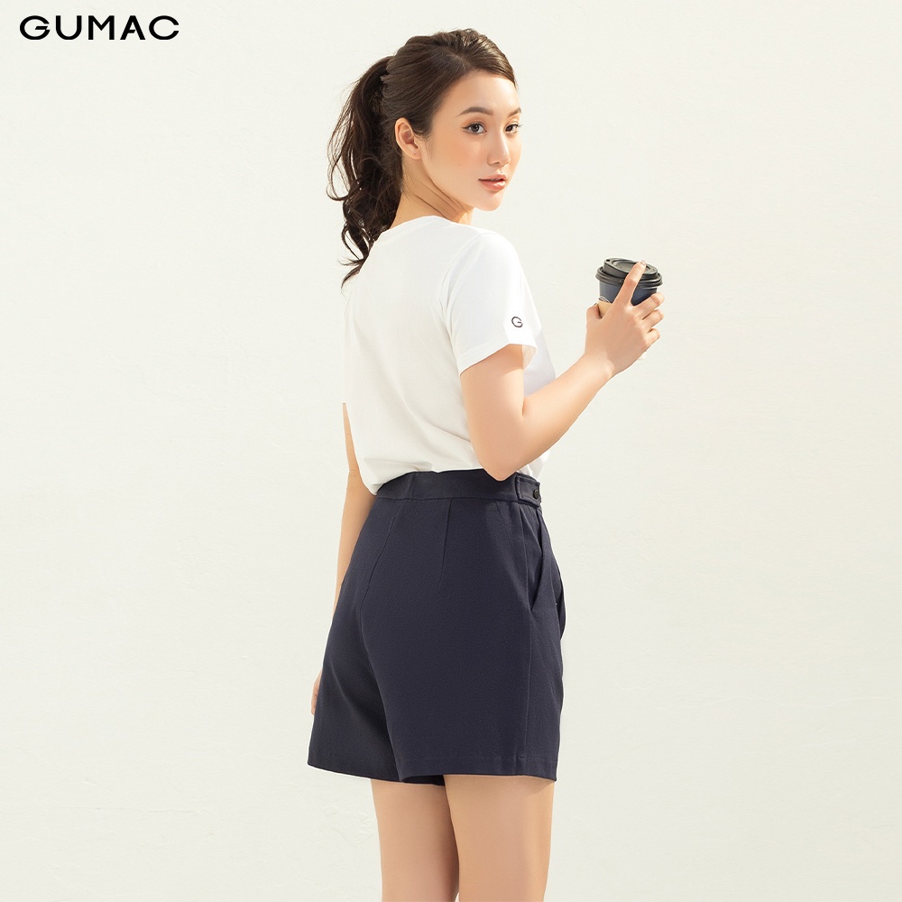 Quần short nữ phối đai thời trang GUMAC QC03063