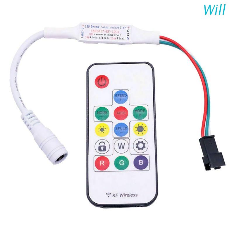 Bộ Điều Khiển Đèn LED RGB DC 12V 14key mini WS 2812 b 2811 rgbw rgbww SP103E 2835 5050