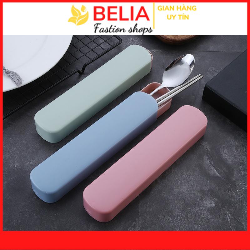Bộ Muỗng Đũa Nĩa Thìa Inox 304 Cá Nhân Cơm Trưa Văn Phòng Dã Ngoại Phủ Bóng Sang Trọng MD2