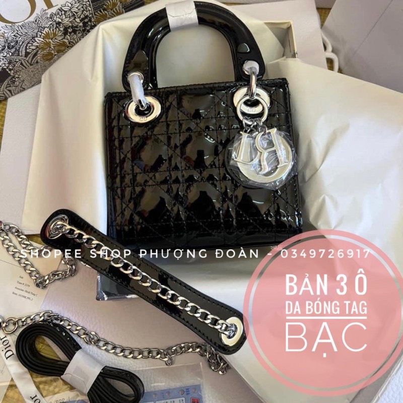 [TAG TRĂNG] Túi Đ da bóng size 17cm-20cm Full box Sang chảnh