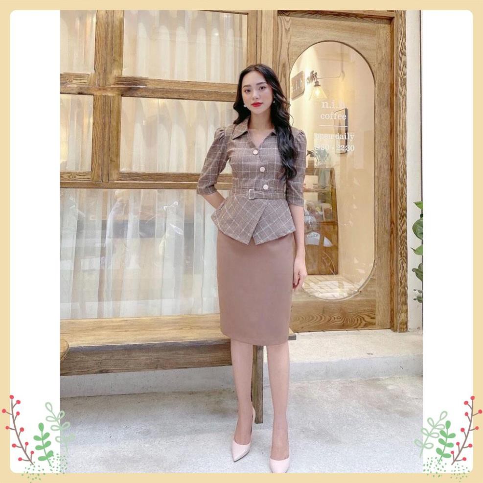 Đầm Nữ Lury Công Sở, Đầm Thiết Kế Dáng Peplum Form Ôm, Vải Cao Cấp Mặc Tôn Dáng Tặng Kèm Đai Siêu Đẹp Size Đến 64kg V122