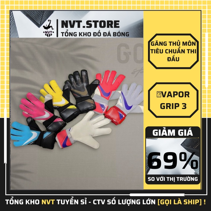 Bao găng tay thủ môn bóng đá cao cấp Nike Vapor Grip 3 dành cho trẻ em, găng bắt gôn siêu dính giá rẻ - NVT.store.vn