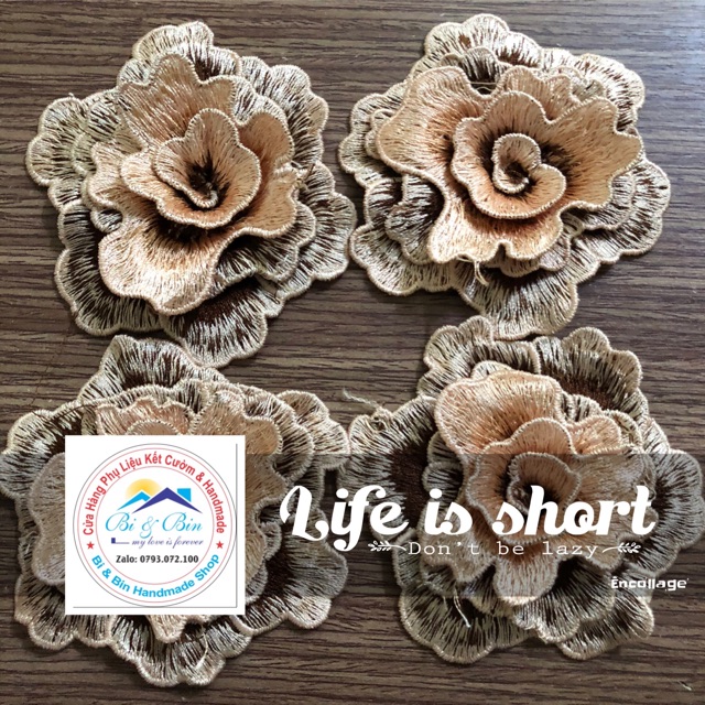 Hoa Thêu 3D Đính Kết Thời Trang