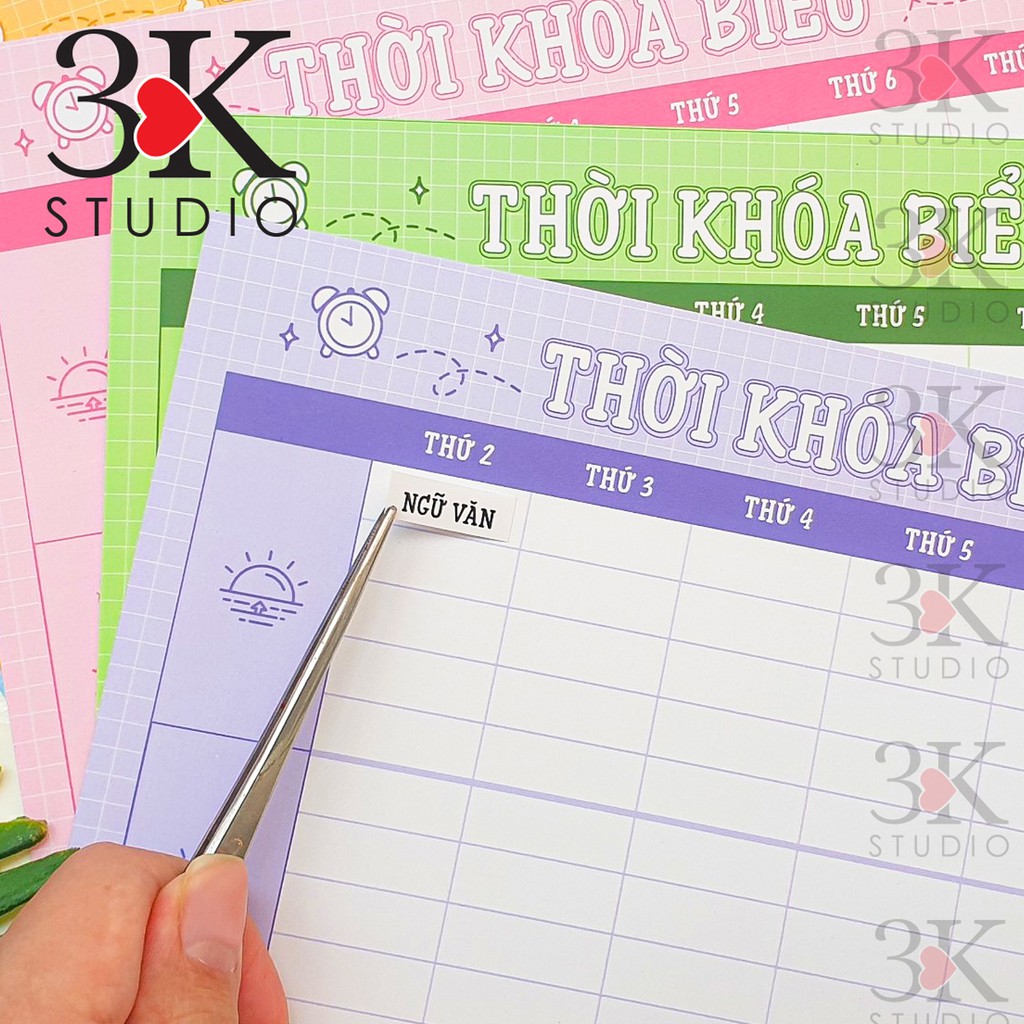 BỘ TEM DÁN THỜI KHÓA BIỂU SẮC MÀU - THỜI KHÓA BIỂU