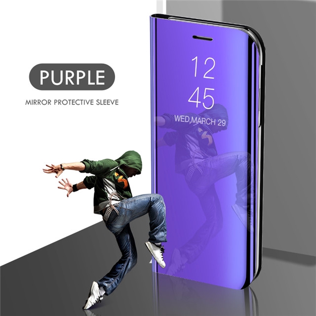 HSM luxury Case Xiaomi Redmi Note7 Note8 Note5 Note5A Note4X Case Clear View Smart Mirror Flip Stand Case