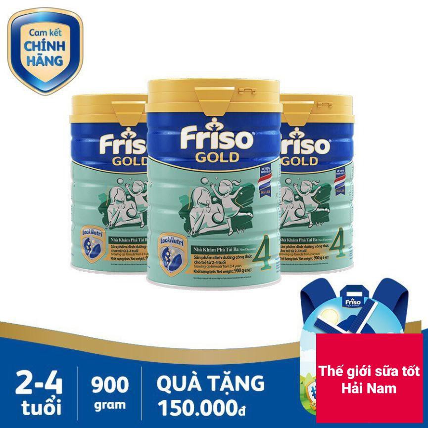 [Tặng 1 Balo]Combo 3 lon Sữa Friso gold 4 900g