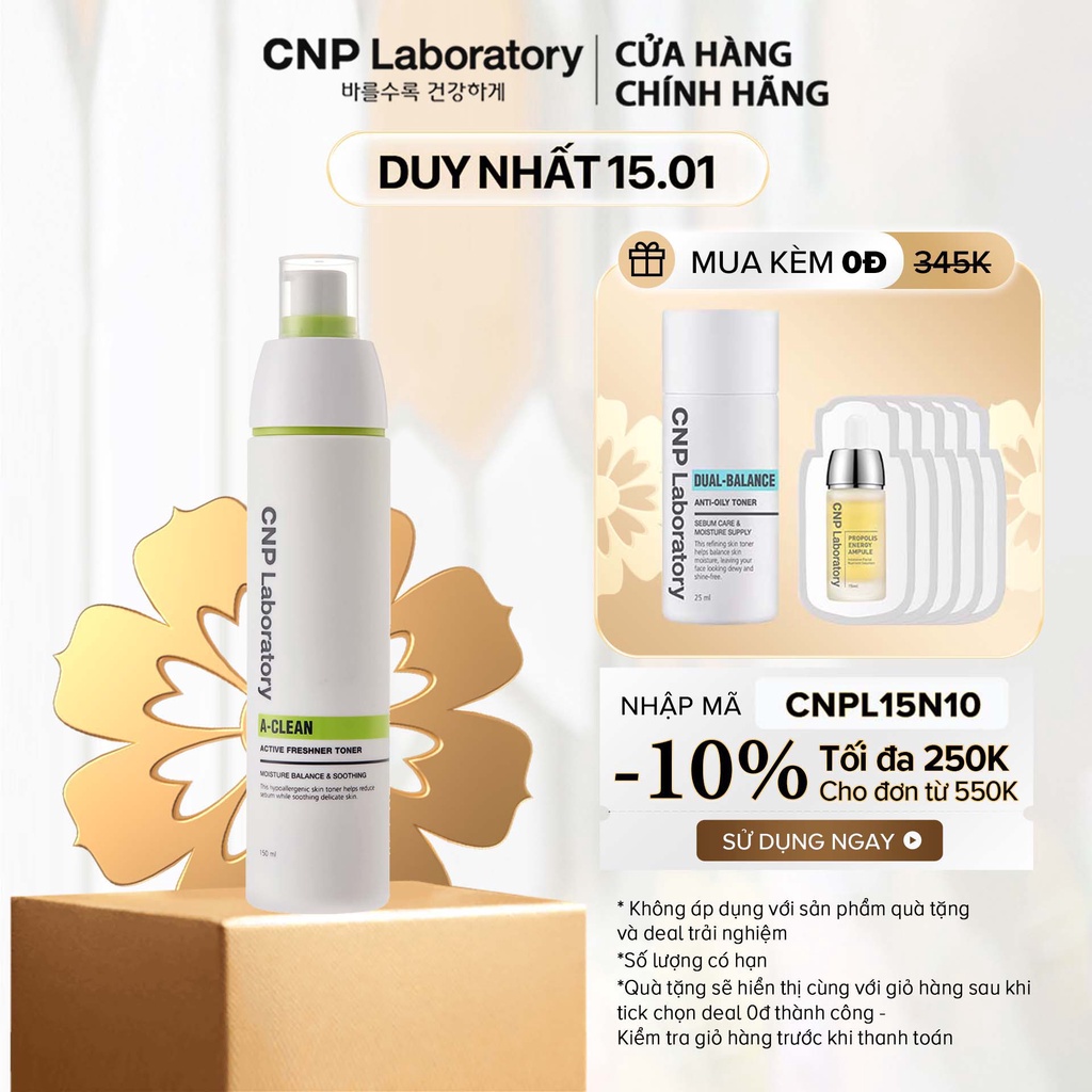 Nước cân bằng ngừa mụn không cồn dạng xịt CNP Laboratory A-Clean Active Freshner Toner 150ml