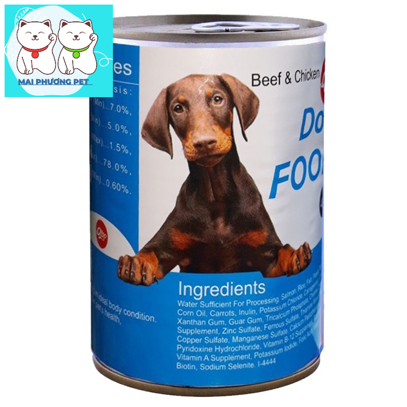 Pate cho chó Orgo dạng Lon 400gr Thức ăn mềm cho mọi loại chó - Thịt hộp chó