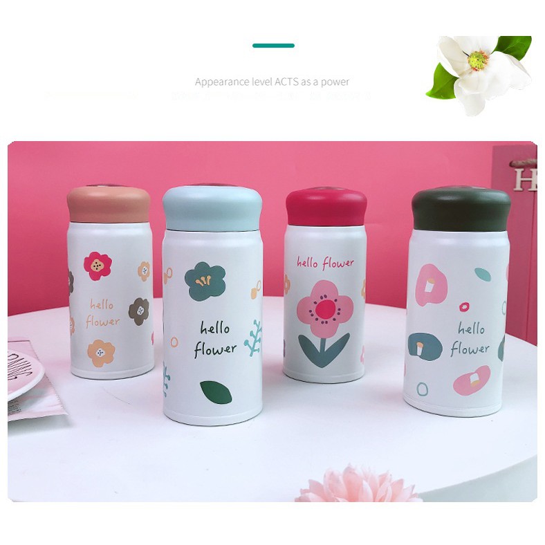 Bình giữ nhiệt có lọc trà Hello Flower 310ml cực dễ thương