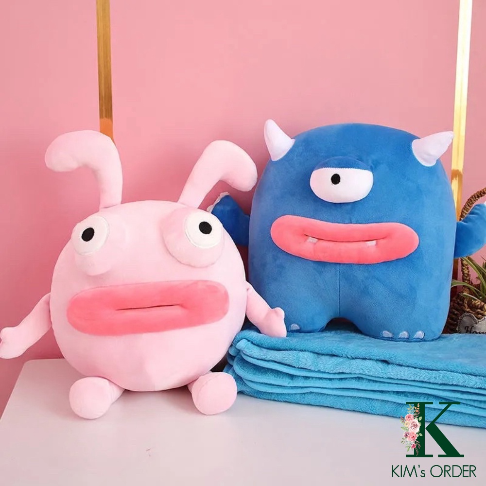 Gấu thú nhồi bông môi dày họ hàng môi tều kích thước 65cm có túi sưởi ấm tay mùa đông ngộ nghĩnh cute loại xịn có sẵn