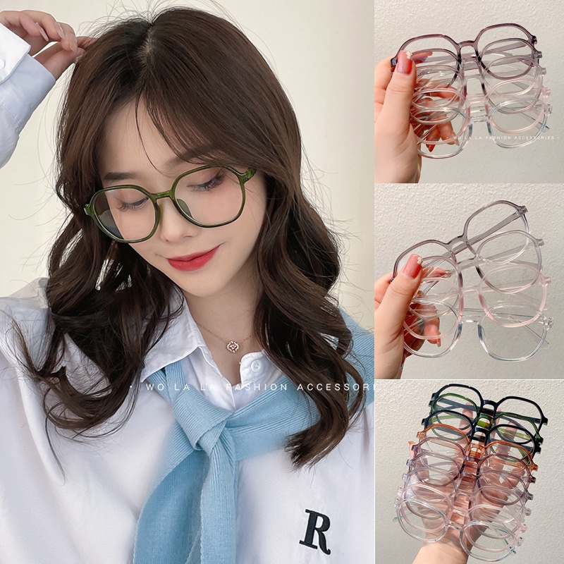 Kính Mắt Gọng Tròn Siêu Nhẹ Không Mùi Phong Cách Hàn Quốc Thời Trang Cho Nữ