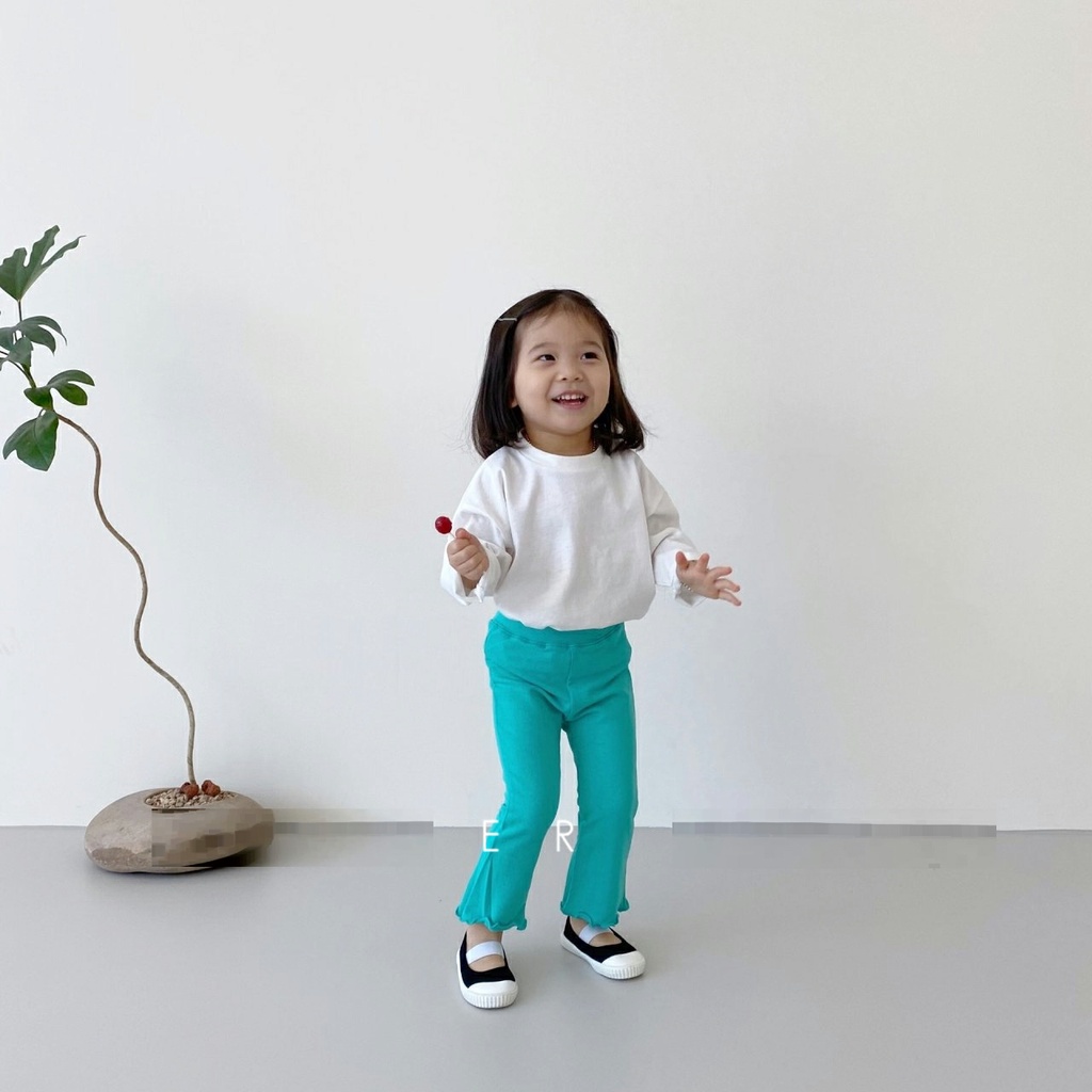 Quần Ống Loe Bé Gái Điệu Đà Co Giãn Phong Cách Hàn Quốc Size 8-20kg Kèm Video + Ảnh Thật