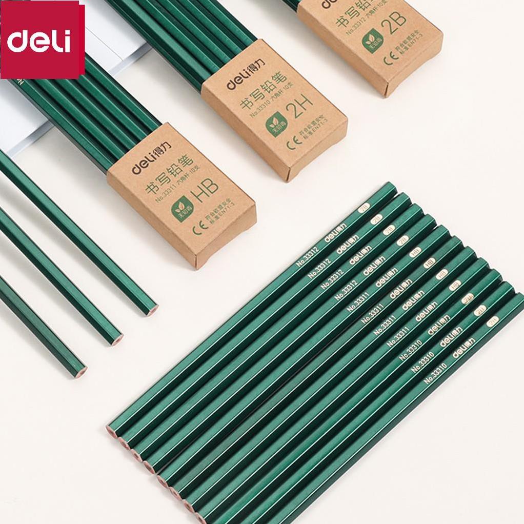 Bút chì lục giác Deli - loại 2B/HB - 10 chiếc/hộp - 33311 / 33312 [Deli]