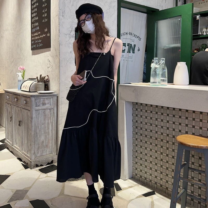 Đầm Dáng Chữ a Hai Dây Dáng Rộng Phong Cách Hàn Quốc Thời Trang Mùa Hè Hàng Mới Dành Cho Bạn Nữ