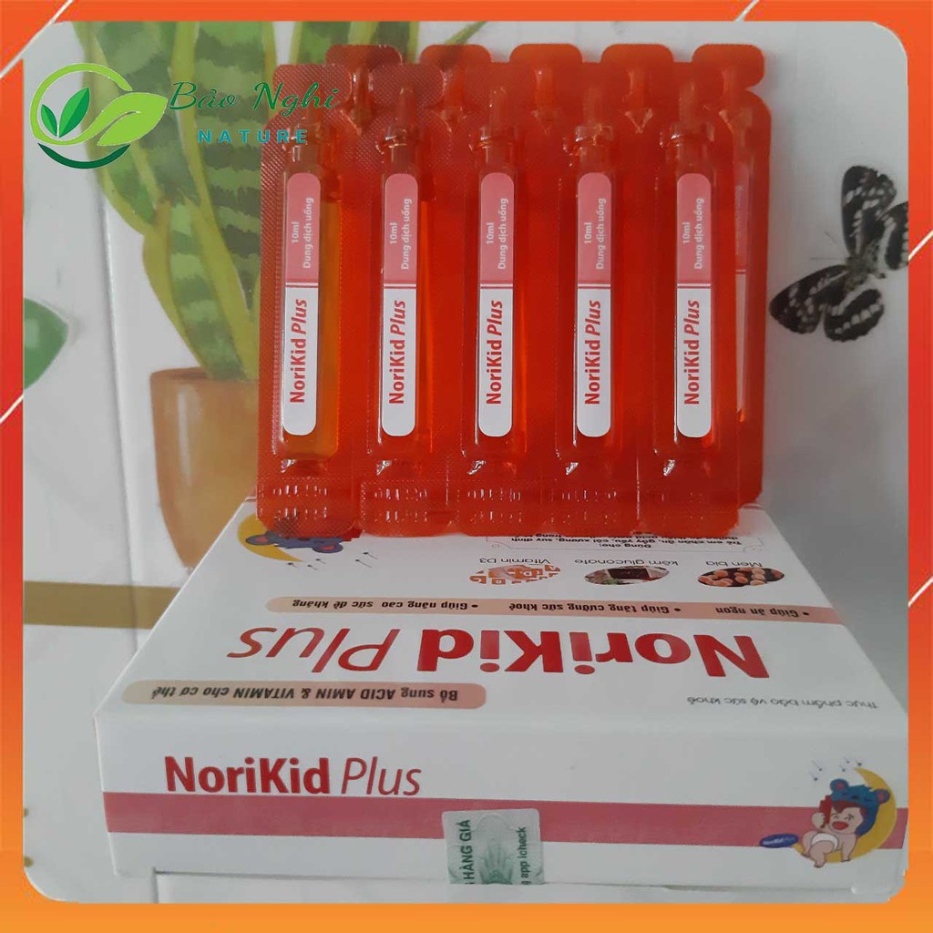 NORIKID PLUS – Hỗ Trợ Cải Thiện Biếng Ăn,Táo BónTăng Sức Đề Kháng ở Trẻ 06 Tháng – 12 Tuổi [CHÍNH HÃNG HỘP 20 ỐNG]
