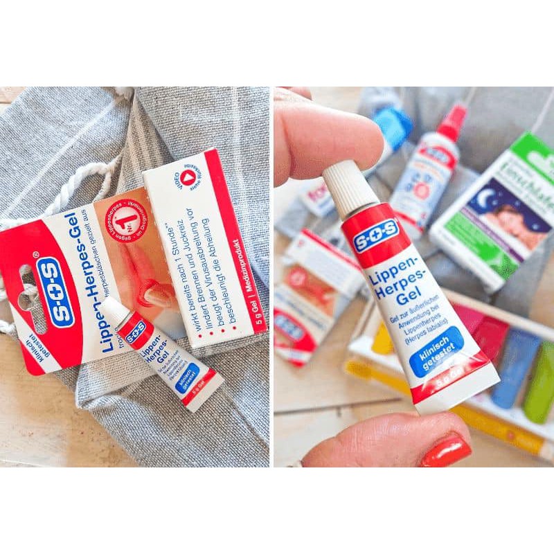 Gel tróc mép Herpes và zona thần kinh SOS Lippenherpes hàng Đức