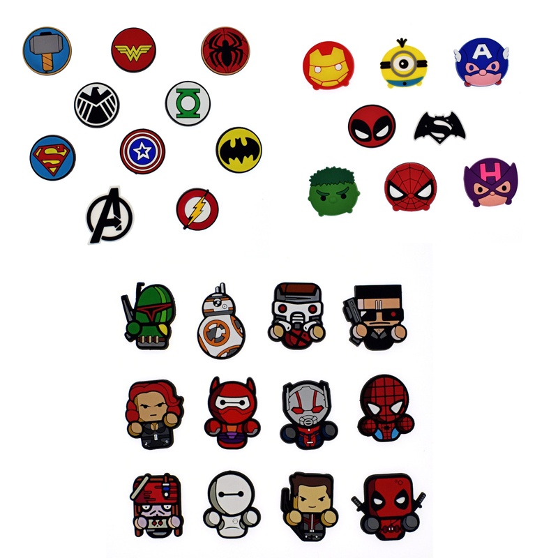 Nút Bấm Gắn Giày crocs jibbitz pins marvel hero diy