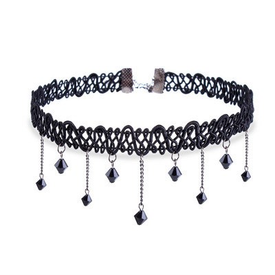 Vòng cổ choker ren phối dây đính hạt