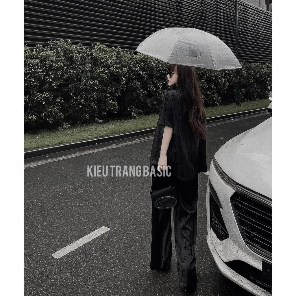 SET VEST ĐEN 3 MÓN CHỮ: ÁO VEST TAY NGẮN ĐEN + ÁO LÓT 2 DÂY + QUẦN SUÔNG CHỮ (TH)