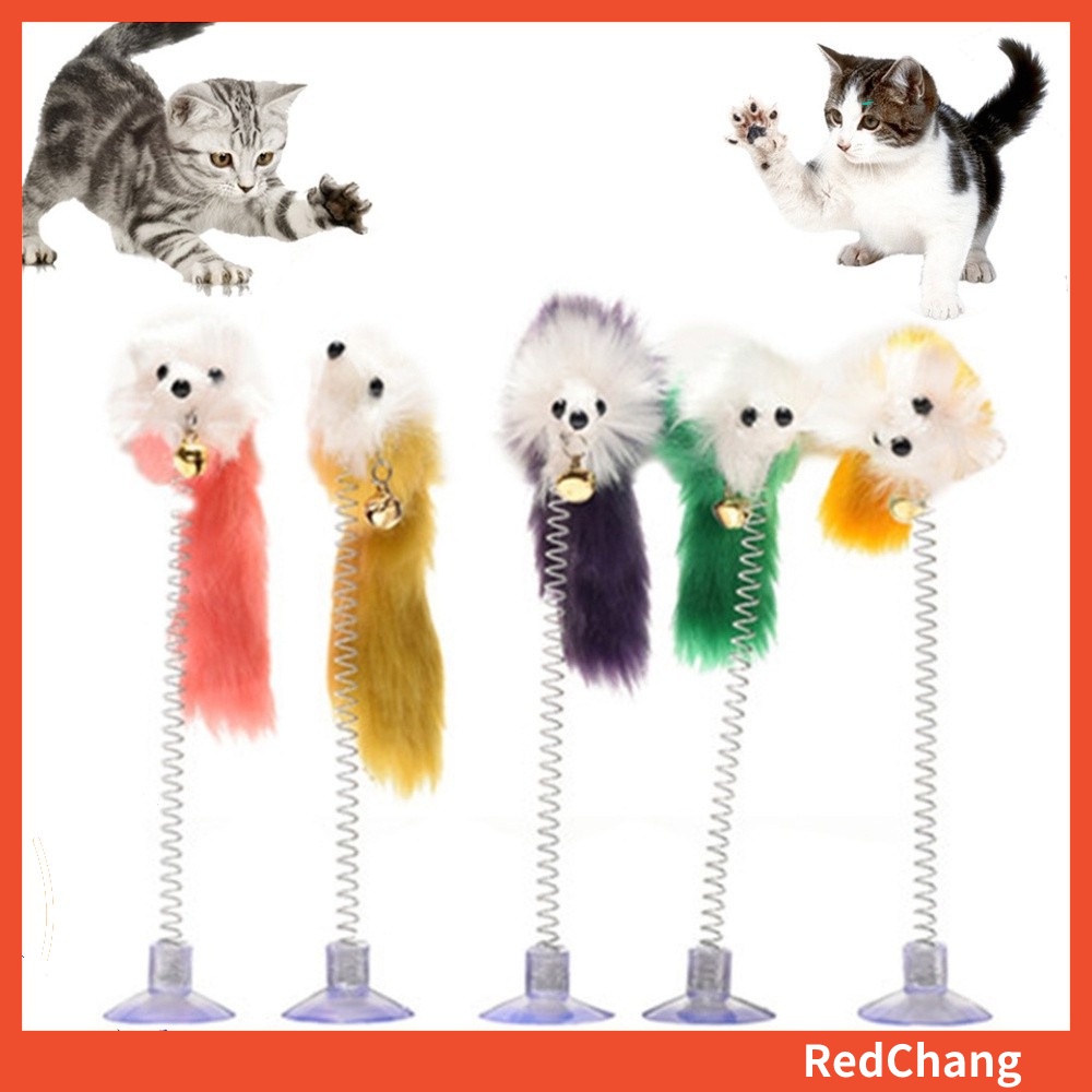 Đồ Chơi Tương Tác Cho Mèo Hình Chuột Lò Xo Gắn Lò Xo Có Đầu Hút