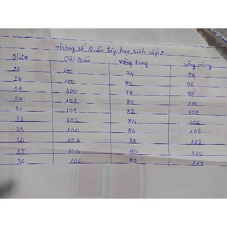 quần tây học sinh cấp 2