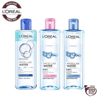 Nước tẩy trang loreal - l'oreal paris 3-in-1 micellar water - sp40