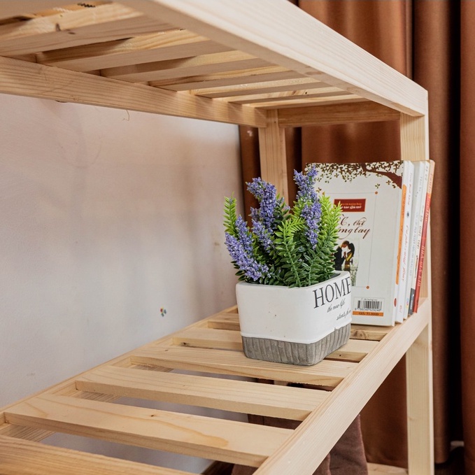 Kệ giày dép gỗ thông 3 tầng decor phòng ngủ phong cách Hàn Quốc l Kệ để giày gỗ 3 tầng kích thước 80*69*29cm