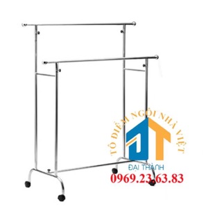 Xào phơi đồ hai tầng inox kg móc khoen