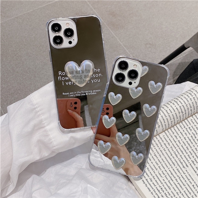 Ốp Tráng gương tim đủ dòng đt iphone samsung oppo vivo xiaomi - Dòng ốp phần Chi Tiết Sản Phẩm