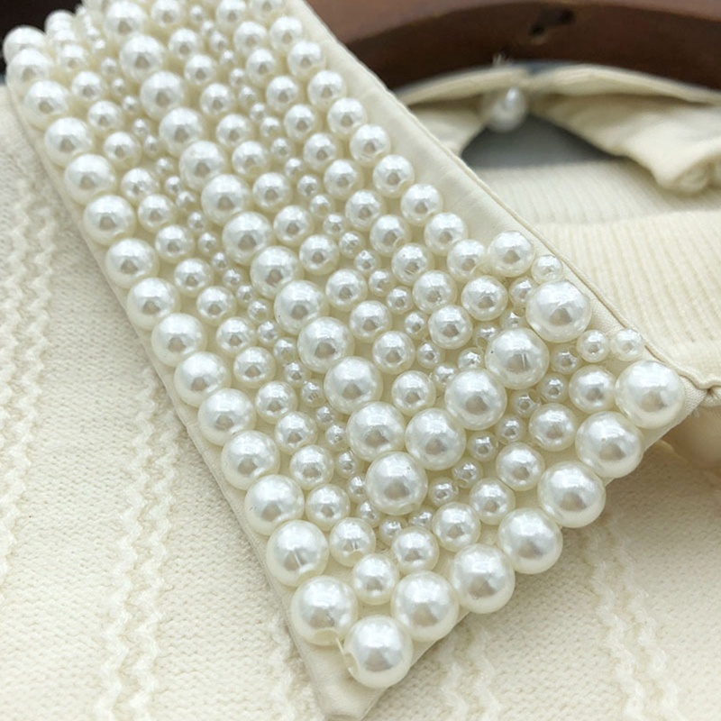 Cổ Áo Đính Ngọc Trai Nhân Tạo Có Thể Tháo Rời Thời Trang Cho Nữ