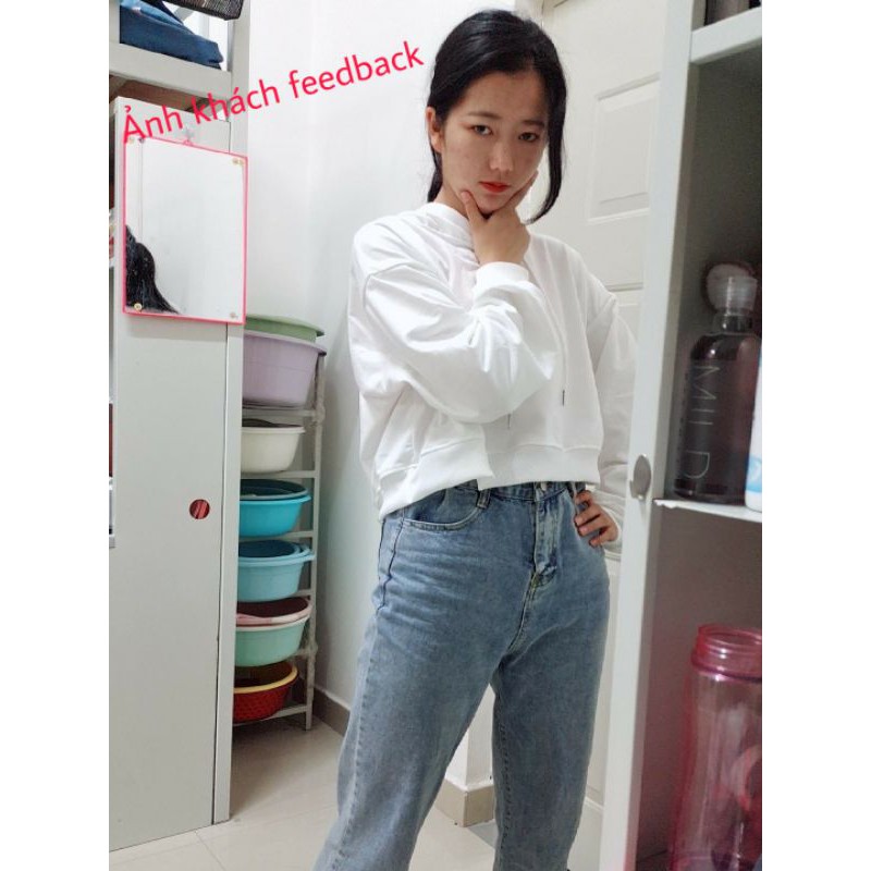 Áo Nỉ Nữ Có Mũ Dáng Croptop Form Rộng HIPHOP STREETWEAR Ulzzang Style Dễ Phối Đồ Cho Sinh Viên Học Sinh Đi Học Đi Chơi