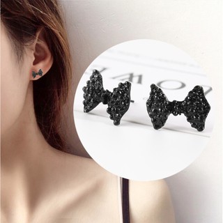 Bông tai nữ nơ đen xinh xắn