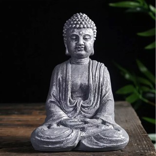 🌺 Tượng Đá Phật Thích Ca Phong Thủy màu xám 17cm