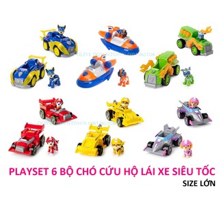 Playset 6 bộ chó cứu hộ - xe lớn có pin - phim những chú chó cứu hộ paw patrol