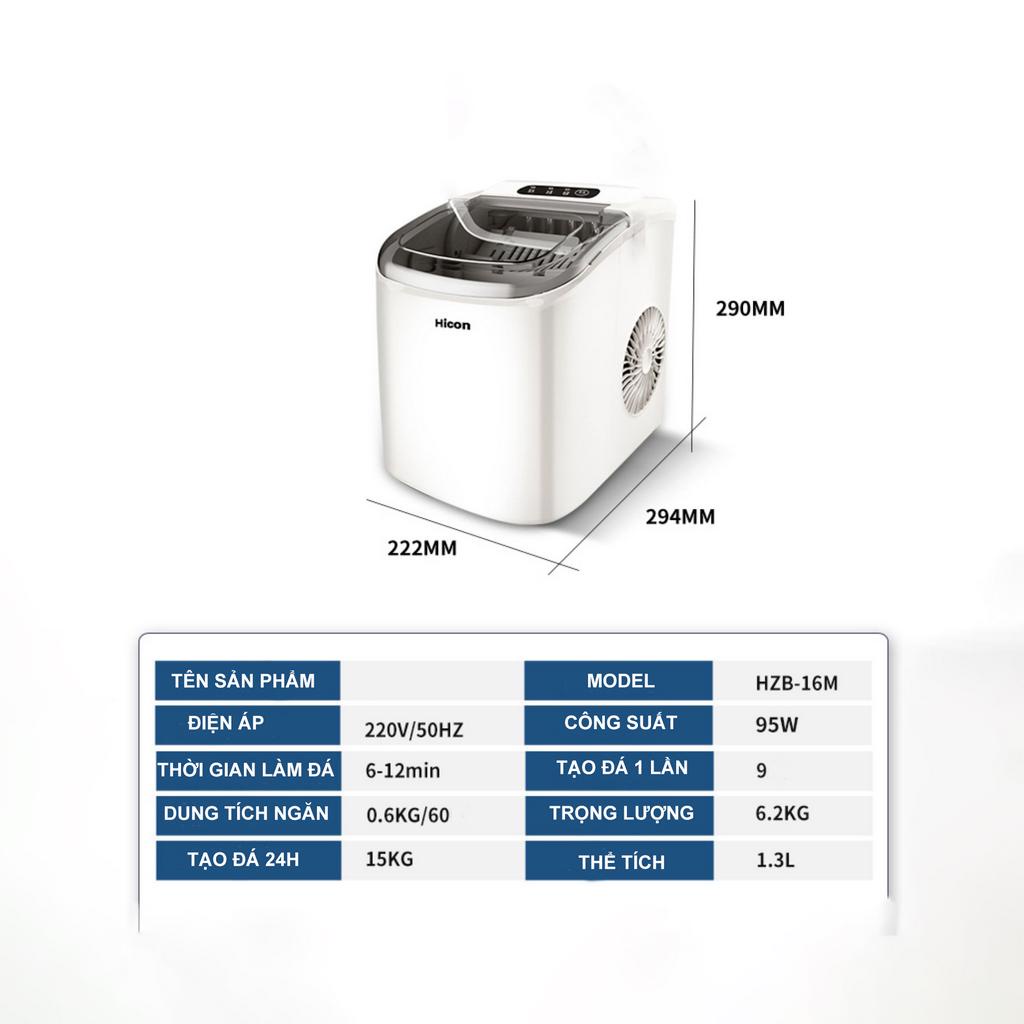 Máy Làm Đá Viên Hicon Tủ Đá Giữ Nhiệt Mini Gia Đình Tạo Đá Siêu Tốc Trong 6 Phút Bảo Hành 12 Tháng -Máy Làm Đá Gia Đình