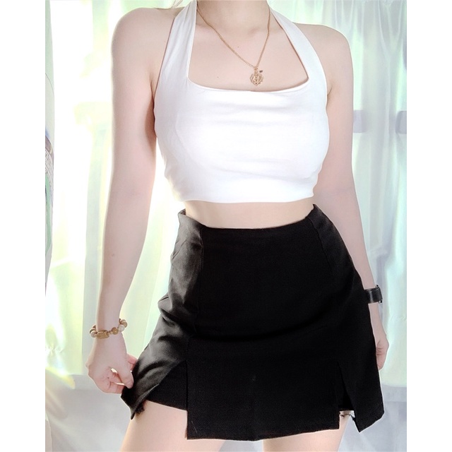 Áo Croptop Nữ Cổ Yếm [FREESHIP] 🦋 Áo Croptop Ba Lỗ Co Giãn Ôm Body Hai Dây Dành Cho Nữ Ulzzang | WebRaoVat - webraovat.net.vn