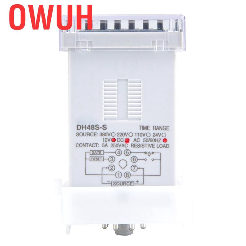 Rơ Le Canh Thời Gian Kĩ Thuật Số Owuh 12v/24v/380v 0.1s-9h 8-pin Dh Dh48S-S