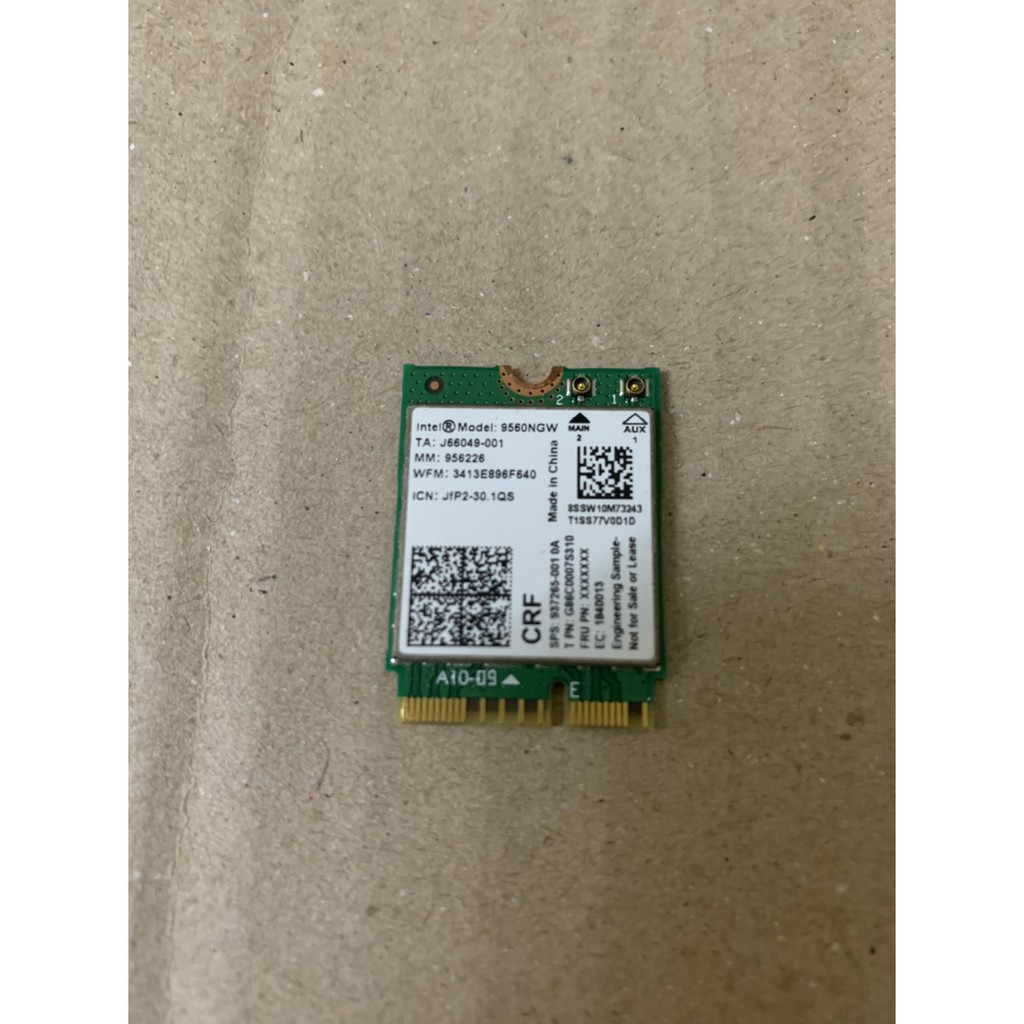 Thẻ Card WIFI Intel AC 9560NGW dùng khe M2 NGFF hỗ trợ chuẩn CNVi