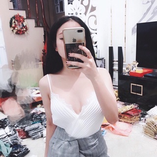 ÁO 2 DÂY DẬP LY ĐÁP REN NGỰC