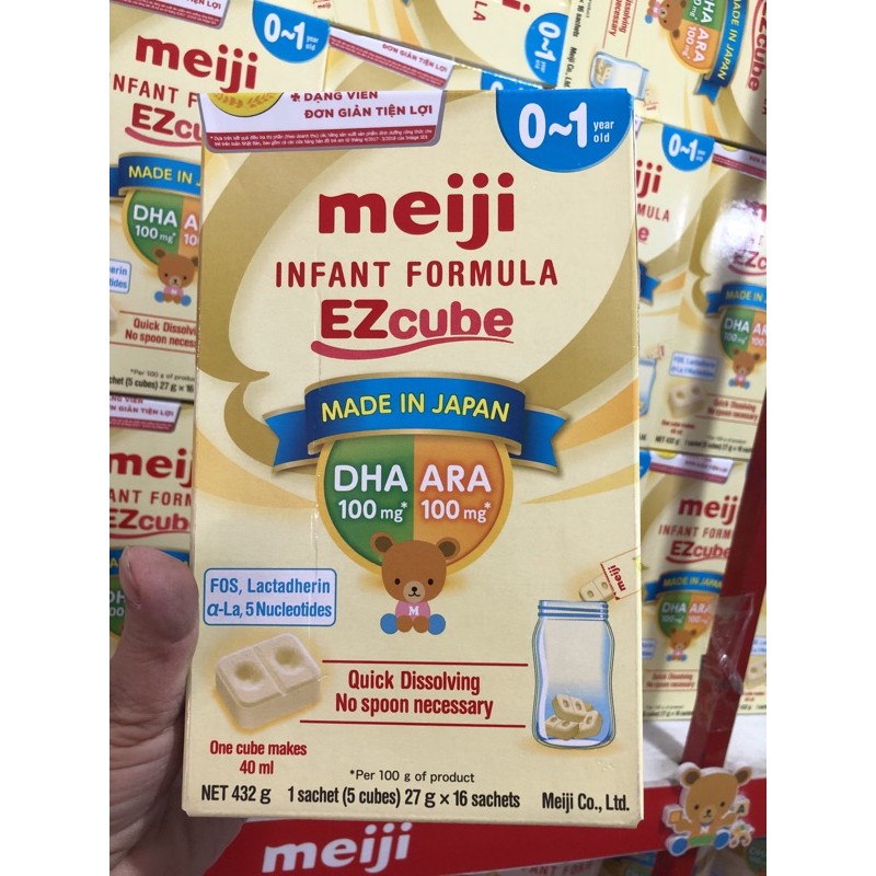 Sữa- meiji thanh nhập khẩu chính hãng 16thanh 445g mẫu mới )