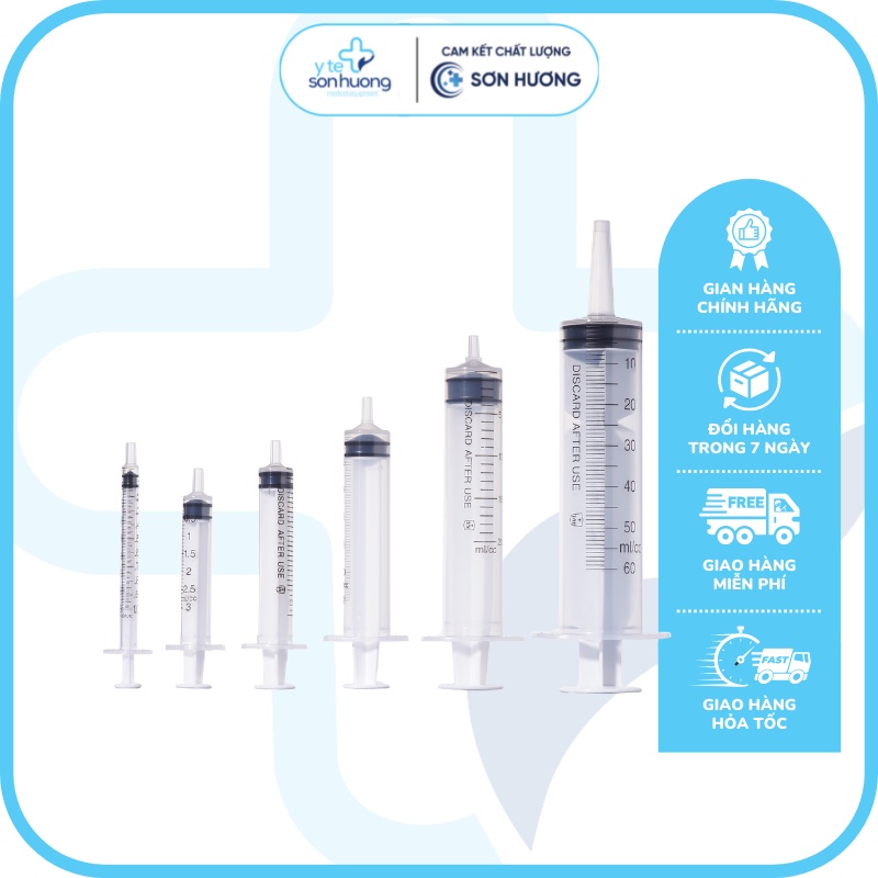 Bơm Kim Tiêm VINAHANKOOK,Ống Chích Xylanh Sử Dụng 01 lần 1cc,3cc,5cc,10cc,20cc,50cc