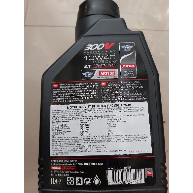 dầu nhớt motul 300v 10w40 1 lít