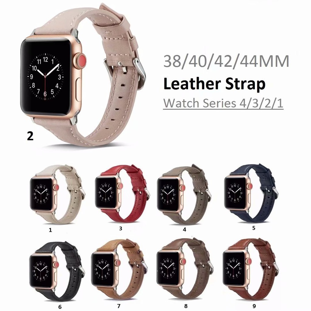 Dây đeo bằng da cho đồng hồ thông minh Apple Watch Series 4 / 3 / 2 / 1