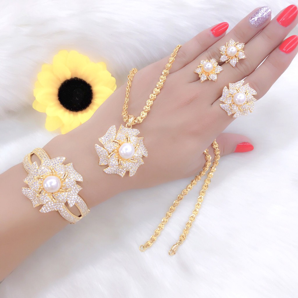 Bộ trang sức 4 món mạ vàng 18k mã UHA010