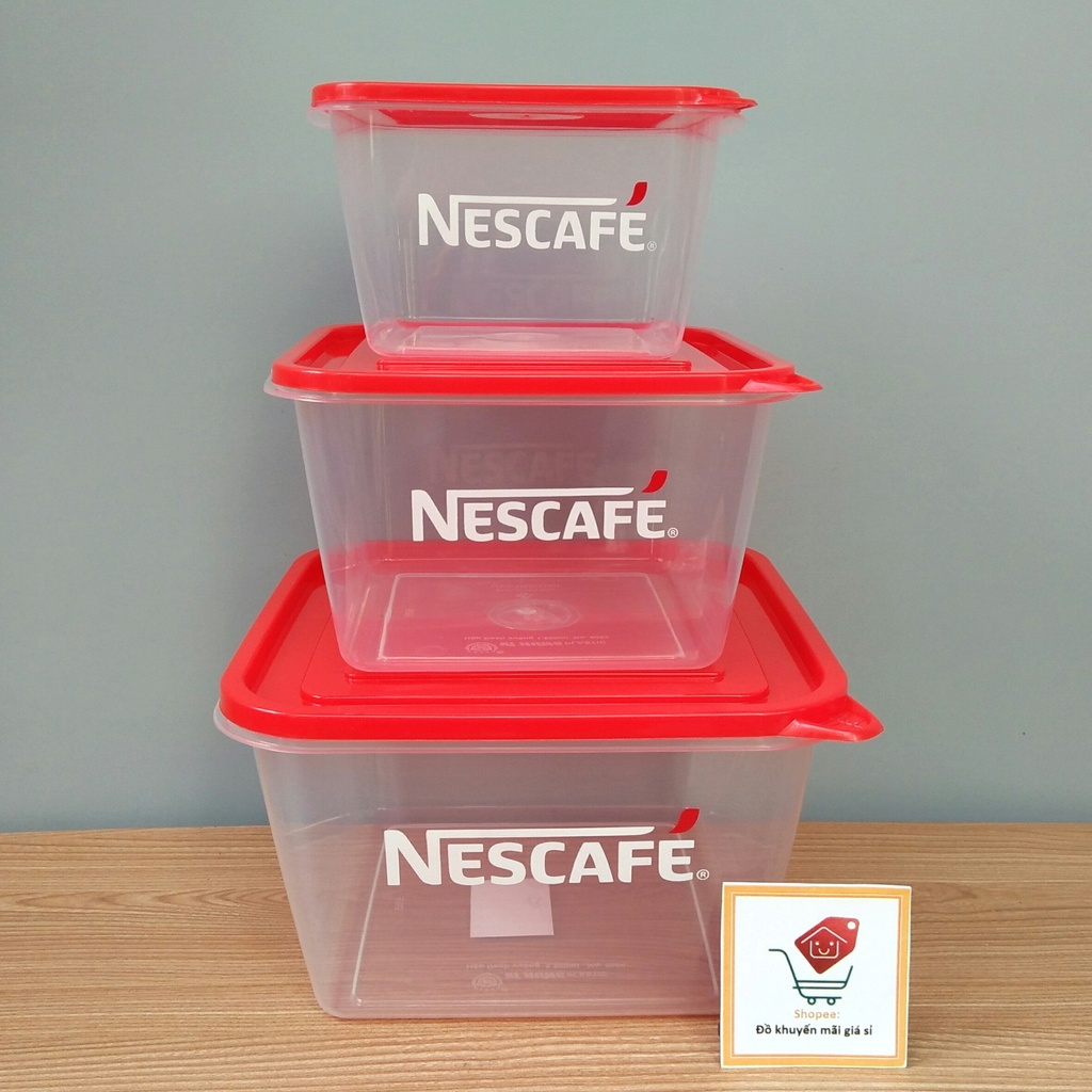 Bộ 3 hộp nhựa đựng thực phẩm Nescafe