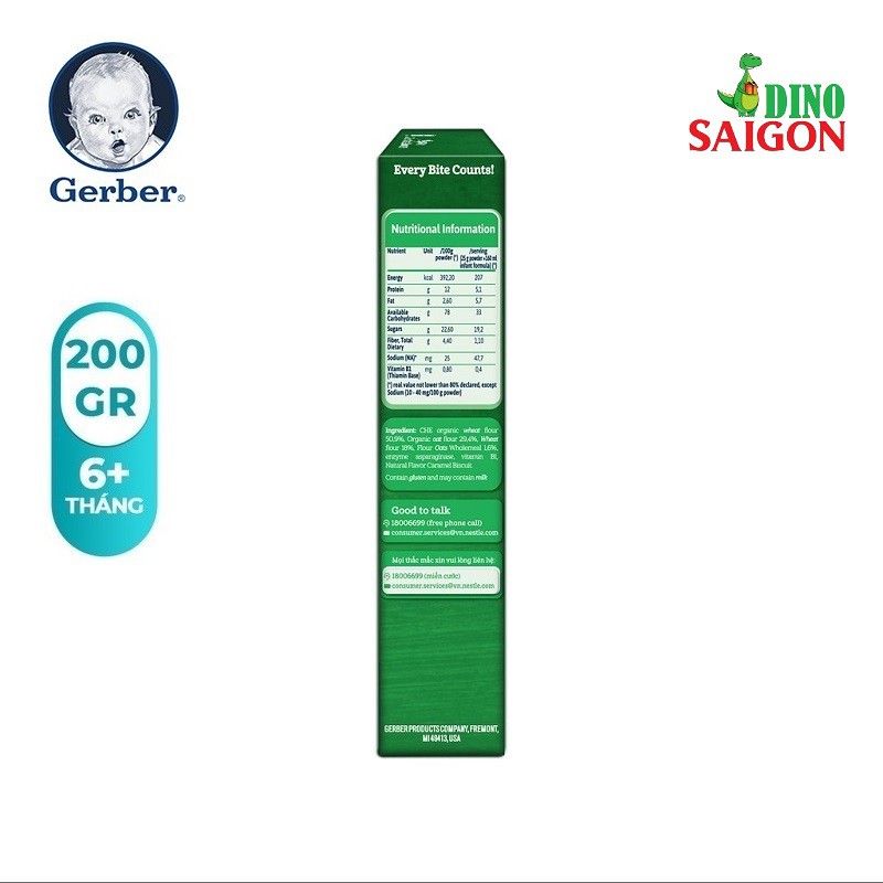 Combo 3 Hộp Bột Ăn Dặm Gerber Organic 200g Vị Yến Mạch và Lúa Mỳ