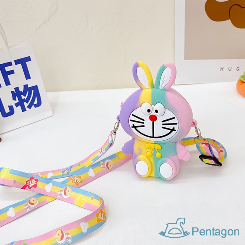 Túi Đeo Chéo Bằng Silicon Họa Tiết Hoạt Hình Phong Cách Phương Tây Cho Bé