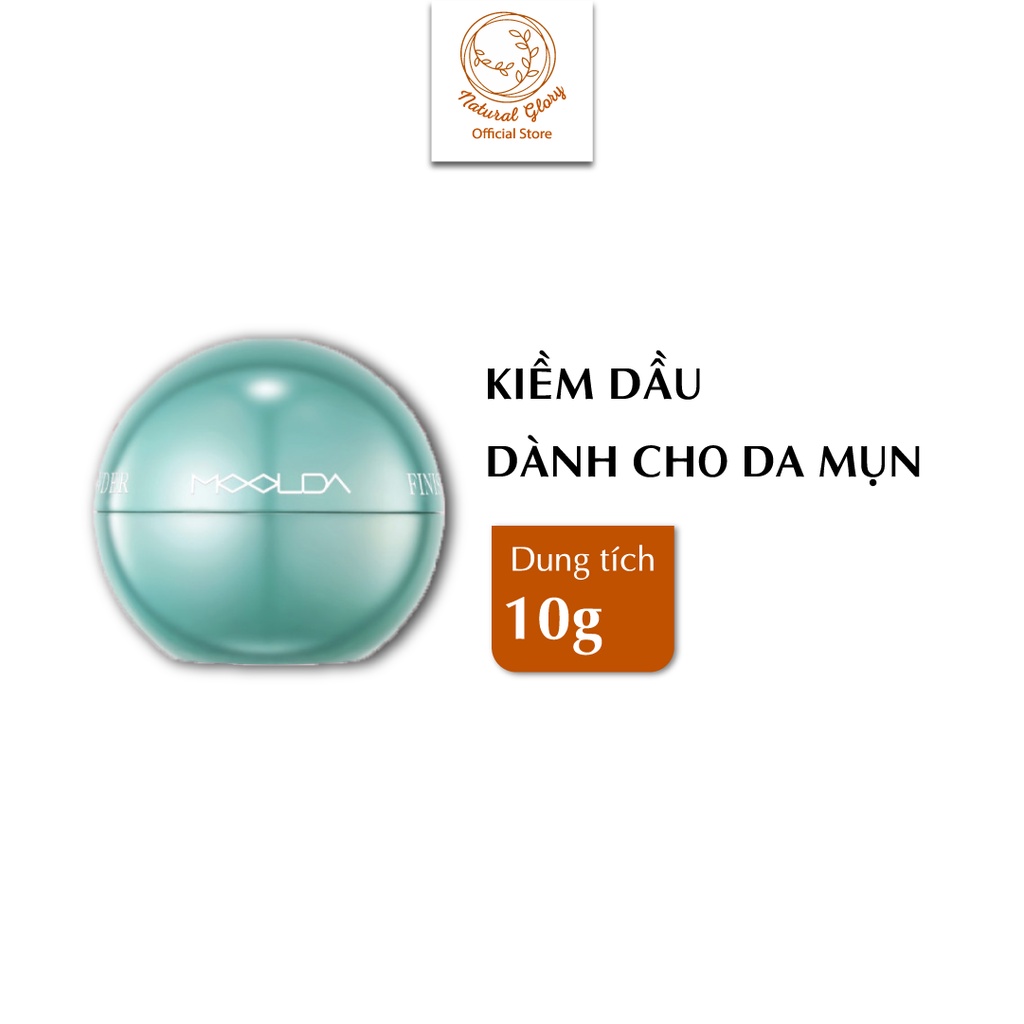 Phấn phủ cho da mụn Moolda Cool Green 10g siêu mịn, kiềm dầu, cấp ẩm và làm dịu mát da