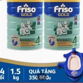 (Mẫu mới 1.4kg)Bộ 2 lon sữa Friso Gold 4 1.4kg tặng kèm quà