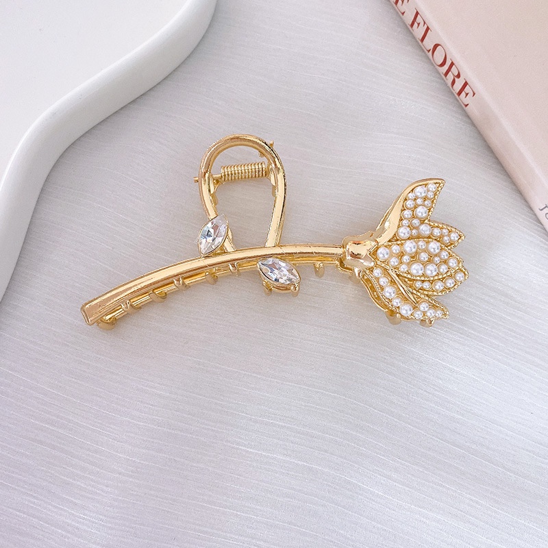 Kẹp tóc nữ kim loại mẫu mới thanh lịch nhẹ nhàng sáng trọng quý phái hình HOA k314
